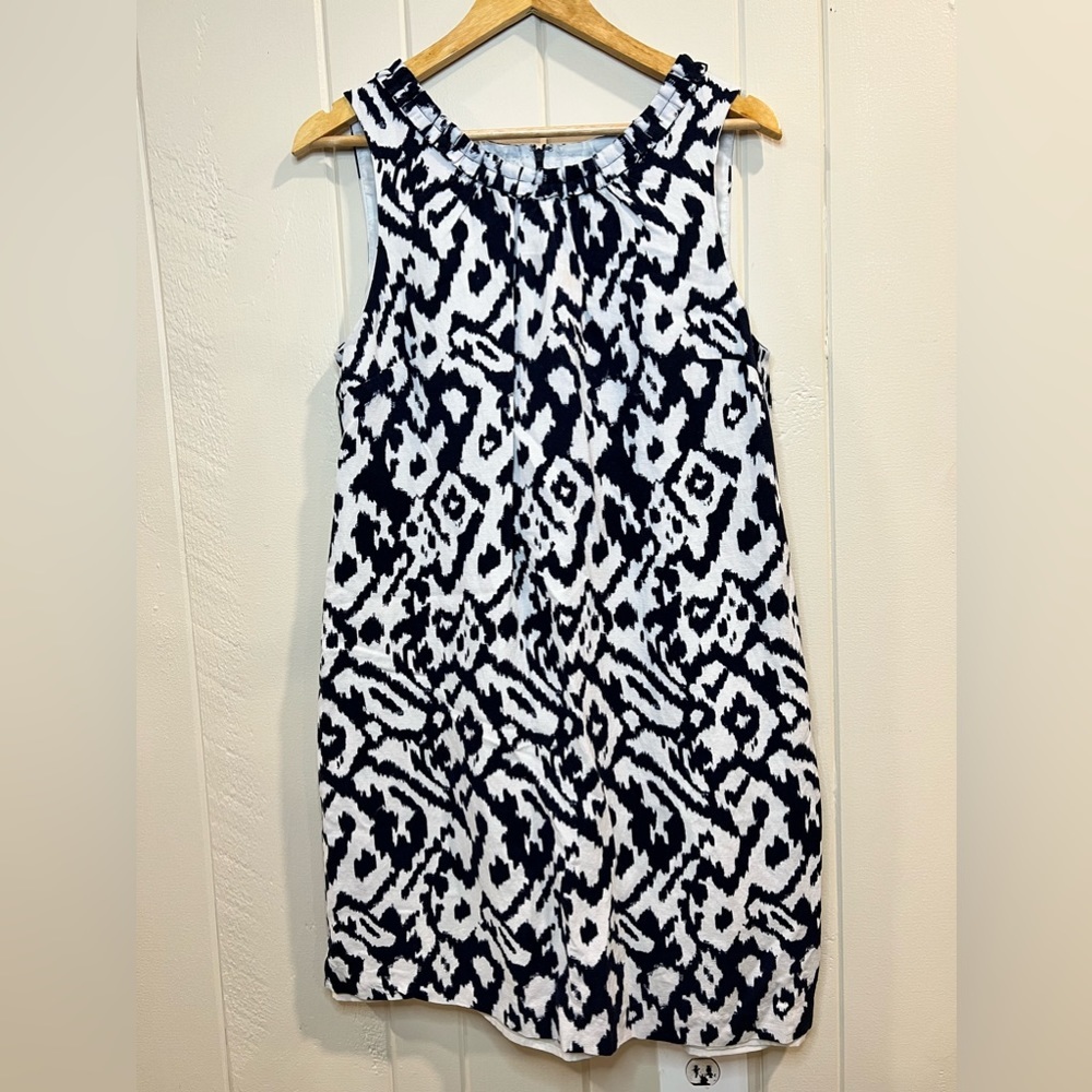 Loft Women’s blue and white shift dress sleeveless - Picture 7 of 7